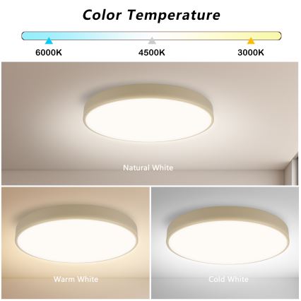 Brilagi - stmievateľné LED stropné svietidlo POOL SMART LED/48W/230V 3000-6000K priemer 40 cm Wi-Fi Tuya béžové + diaľkové ovládanie