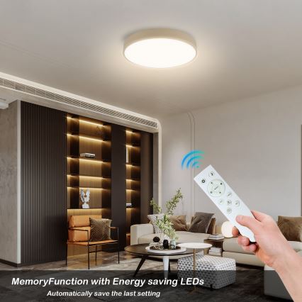 Brilagi - stmievateľné LED stropné svietidlo POOL SMART LED/48W/230V 3000-6000K priemer 40 cm Wi-Fi Tuya béžové + diaľkové ovládanie