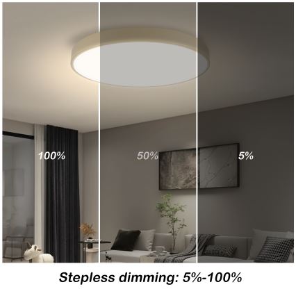 Brilagi - LED Stmievateľné stropné svietidlo POOL SMART LED/60W/230V 3000-6000K pr. 50 cm Wi-Fi Tuya béžové + diaľkové ovládanie