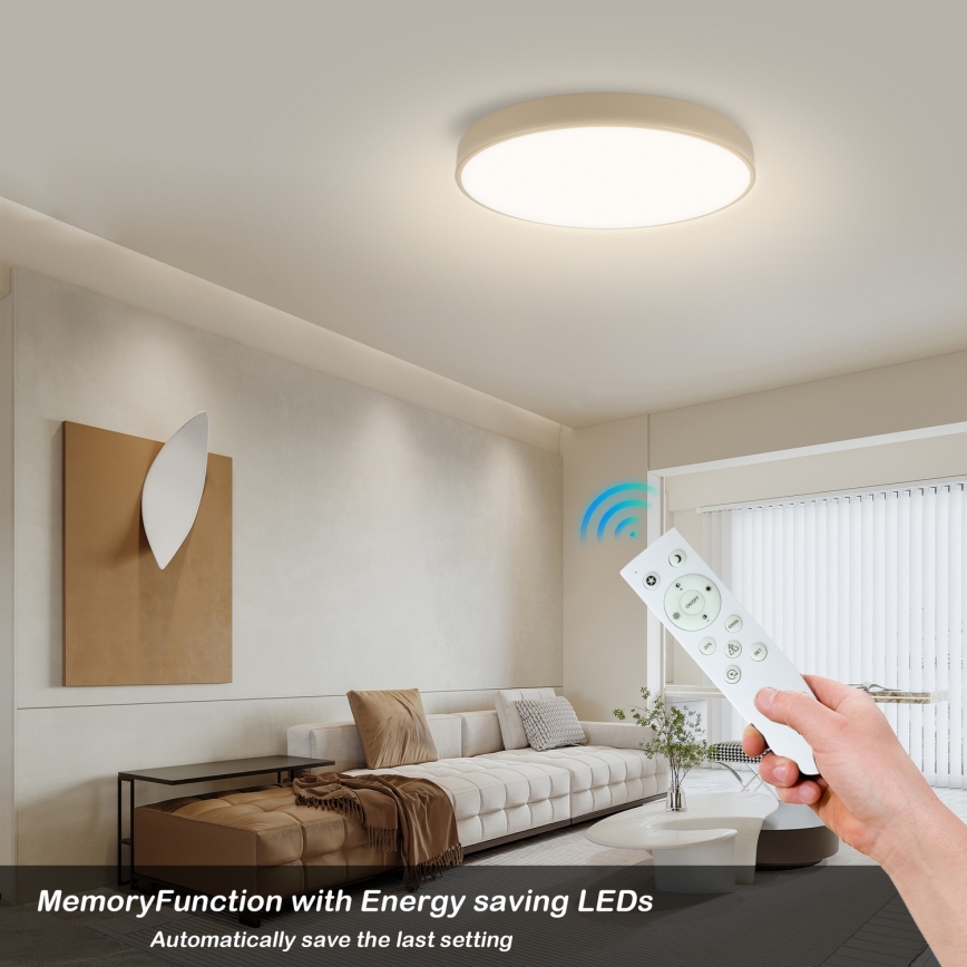 Brilagi - LED Stmievateľné stropné svietidlo POOL SMART LED/60W/230V 3000-6000K pr. 50 cm Wi-Fi Tuya béžové + diaľkové ovládanie