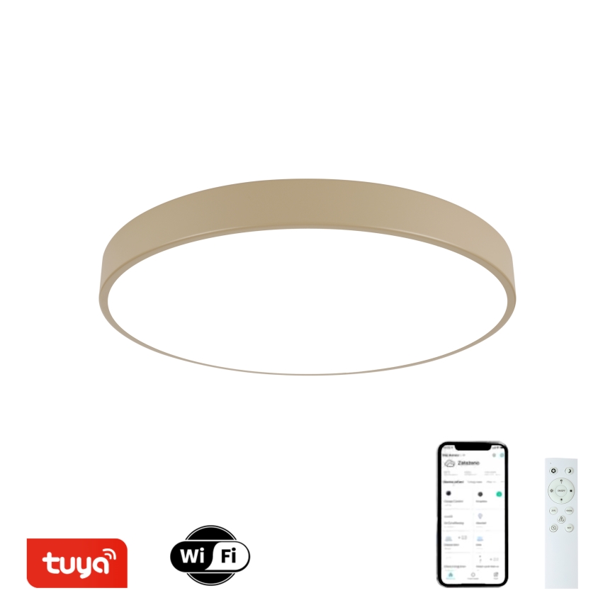 Brilagi - LED Stmievateľné stropné svietidlo POOL SMART LED/60W/230V 3000-6000K pr. 50 cm Wi-Fi Tuya béžové + diaľkové ovládanie