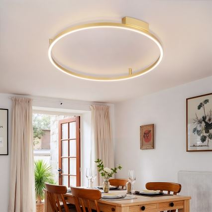 Brilagi - LED stmievateľné stropné svietidlo PORTOFINO LED/60W/230V 3000-6000K pr. 80 cm zlatá + diaľkové ovládanie