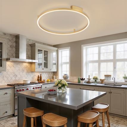 Brilagi - LED stmievateľné stropné svietidlo PORTOFINO LED/60W/230V 3000-6000K pr. 80 cm zlatá + diaľkové ovládanie