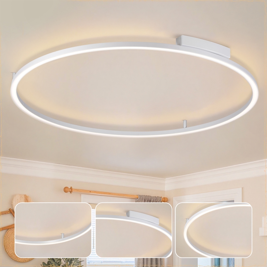 Brilagi - LED Stmievané stropné svietidlo PORTOFINO LED/85W/230V 3000-6000K pr. 120 cm strieborná + diaľkové ovládanie