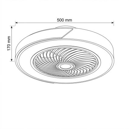 Brilagi - LED stmievateľné stropné svietidlo s ventilátorom LED/38W/230V 3000-6500K pr. 50 cm šedá/dub + diaľkové ovládanie