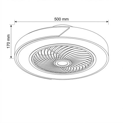 Brilagi - Stmievateľné LED stropné svietidlo s ventilátorom LED/38W/230V 3000-6500K pr. 50 cm ružová/dub + diaľkové ovládanie