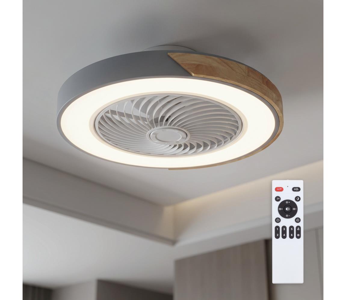 Brilagi - stmievateľné LED svietidlo s látorom LED/38W/230V 50 cm sivá/dub + diaľkové ovládanie WF-OSD-040-GR