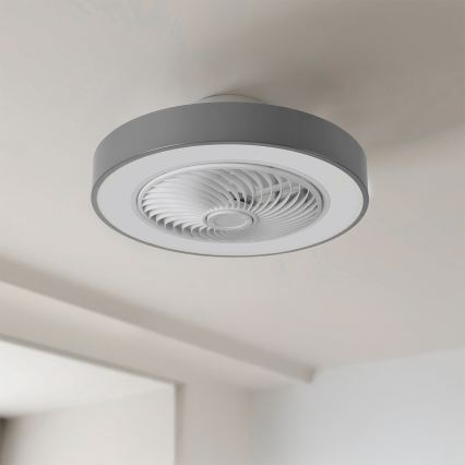 Brilagi - LED stmievateľné stropné svietidlo s ventilátorom LED/38W/230V 3000-6500K pr. 50 cm sivé + diaľkové ovládanie