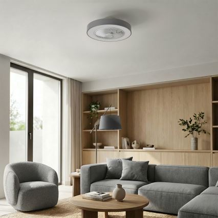 Brilagi - LED stmievateľné stropné svietidlo s ventilátorom LED/38W/230V 3000-6500K pr. 50 cm sivé + diaľkové ovládanie