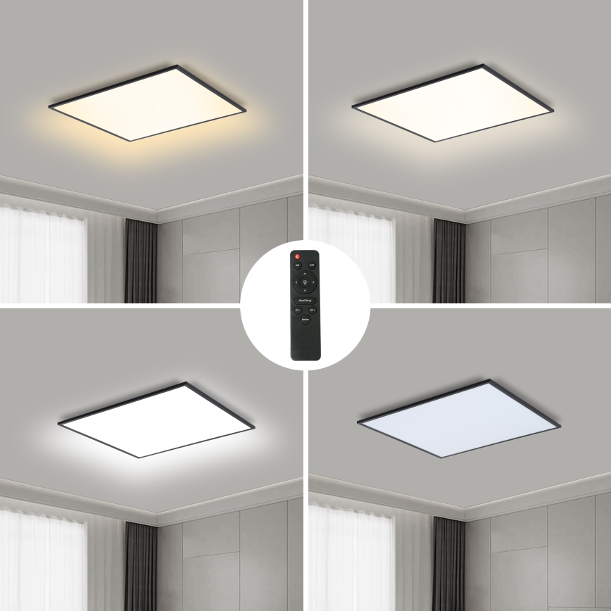 Brilagi - LED stmievateľné stropné svietidlo SLIMFRAME LED/36W/230V 45x45 cm 3000-6000K čierna + diaľkové ovládanie