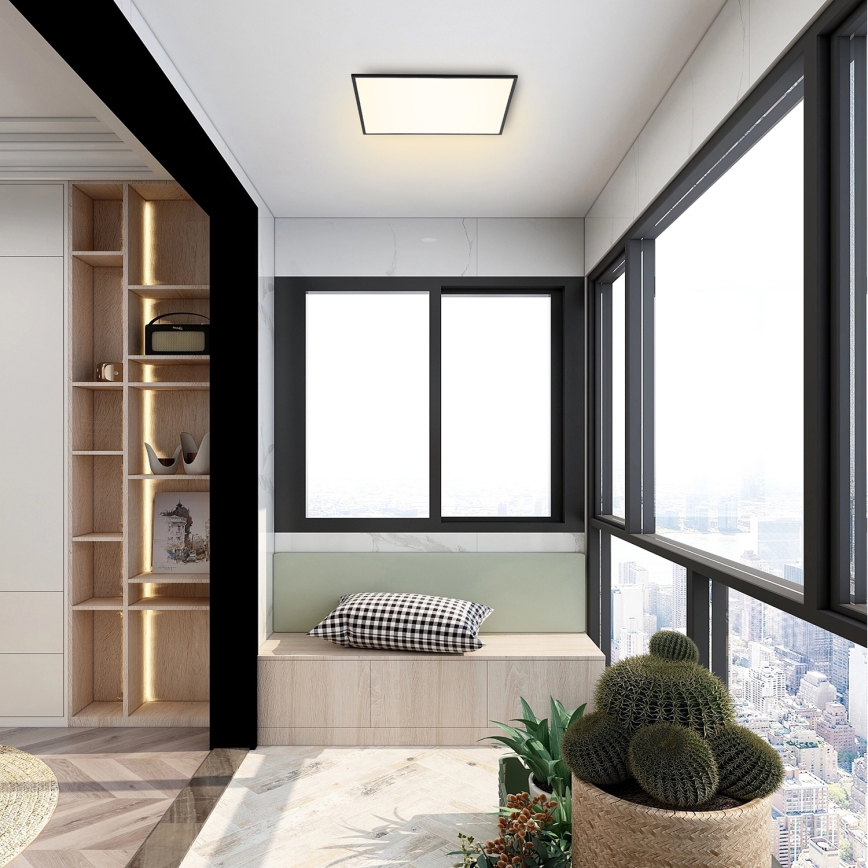 Brilagi - LED stmievateľné stropné svietidlo SLIMFRAME LED/36W/230V 45x45 cm 3000-6000K čierna + diaľkové ovládanie