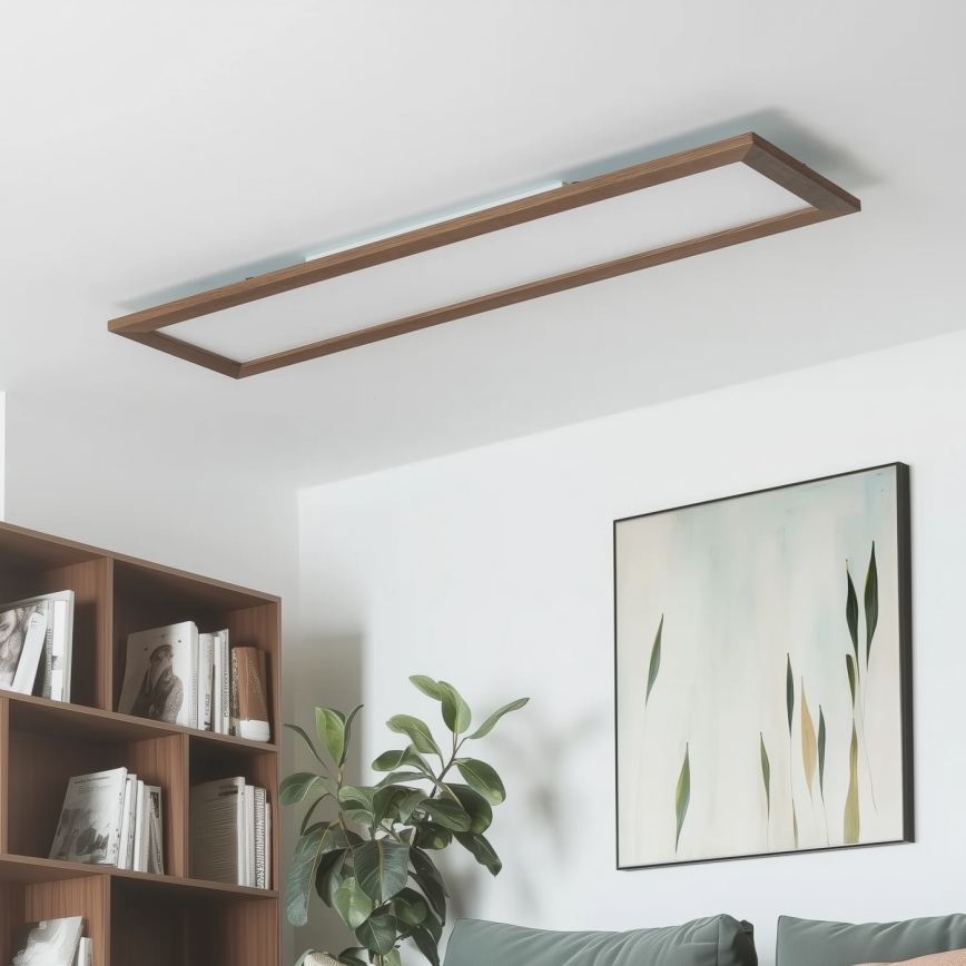 Brilagi - LED stmievateľné stropné svietidlo SLIMFRAME WOOD LED/58W/230V 124x34 cm 3000-6000K tmavohnedé + diaľkové ovládanie