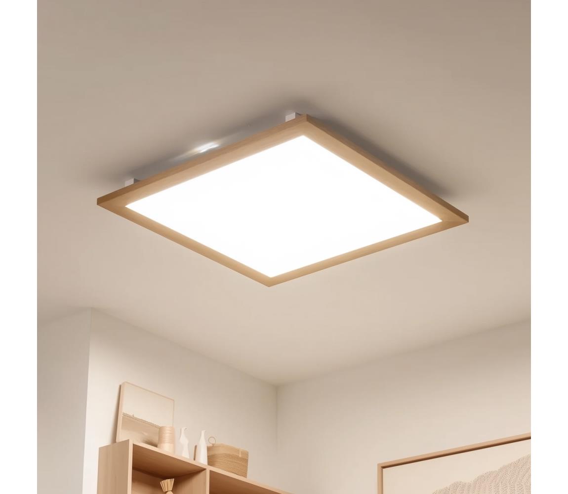 Brilagi - stmievateľné LED svietidlo SLIMFRAME WOOD LED/58W/230V 64x64 cm + diaľkový ovládač BG1544+EG99423