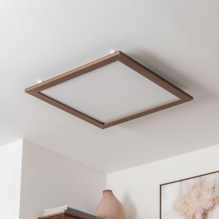 Brilagi - LED stmievateľné stropné svietidlo SLIMFRAME WOOD LED/58W/230V 64x64 cm 3000-6000K tmavohnedé + diaľkové ovládanie
