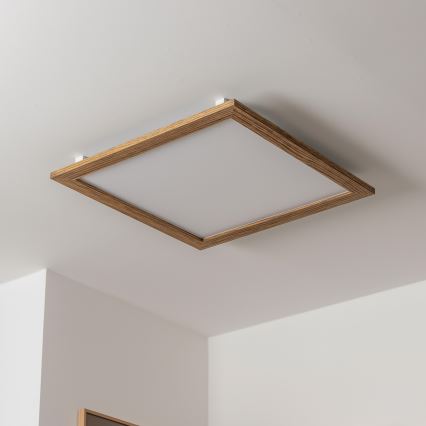 Brilagi - LED Stmievateľné stropné svietidlo SLIMFRAME WOOD LED/58W/230V 64x64 cm 3000-6000K hnedá + diaľkové ovládanie