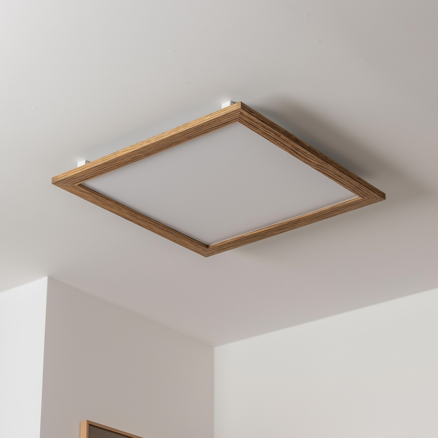 Brilagi - LED Stmievateľné stropné svietidlo SLIMFRAME WOOD LED/58W/230V 64x64 cm 3000-6000K hnedá + diaľkové ovládanie