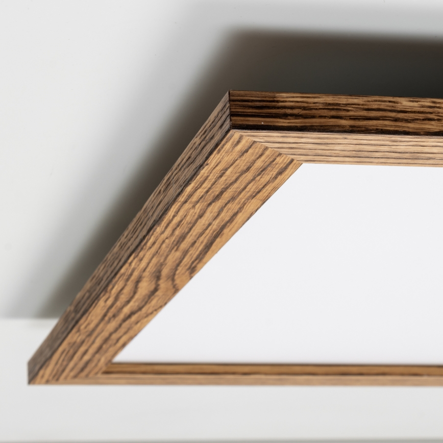 Brilagi - LED Stmievateľné stropné svietidlo SLIMFRAME WOOD LED/58W/230V 64x64 cm 3000-6000K hnedá + diaľkové ovládanie