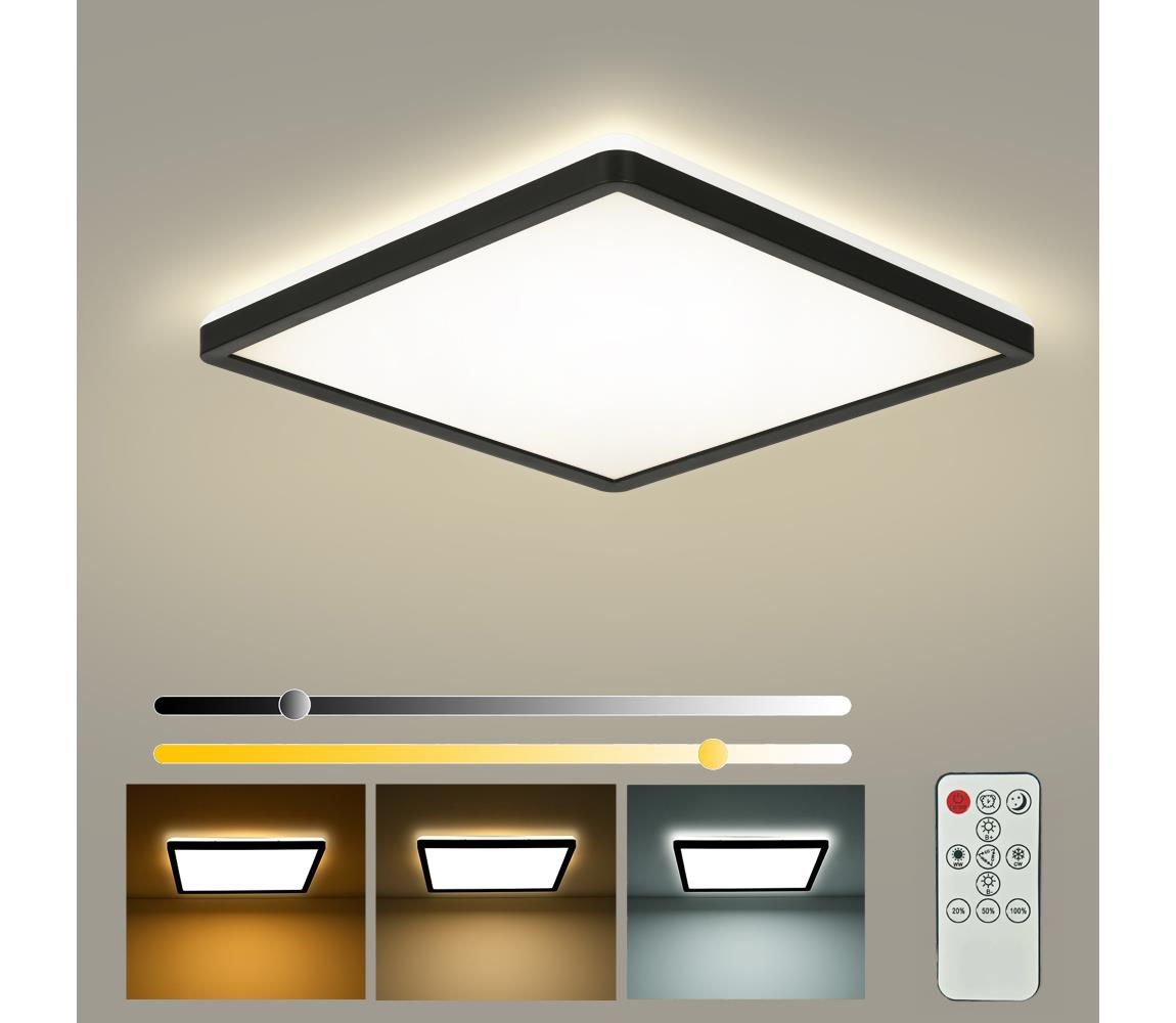 Brilagi - stmievateľné LED svietidlo ULTRA SLIM LED/18W/230V 30x30 cm čierne + diaľkové ovládanie BRI223