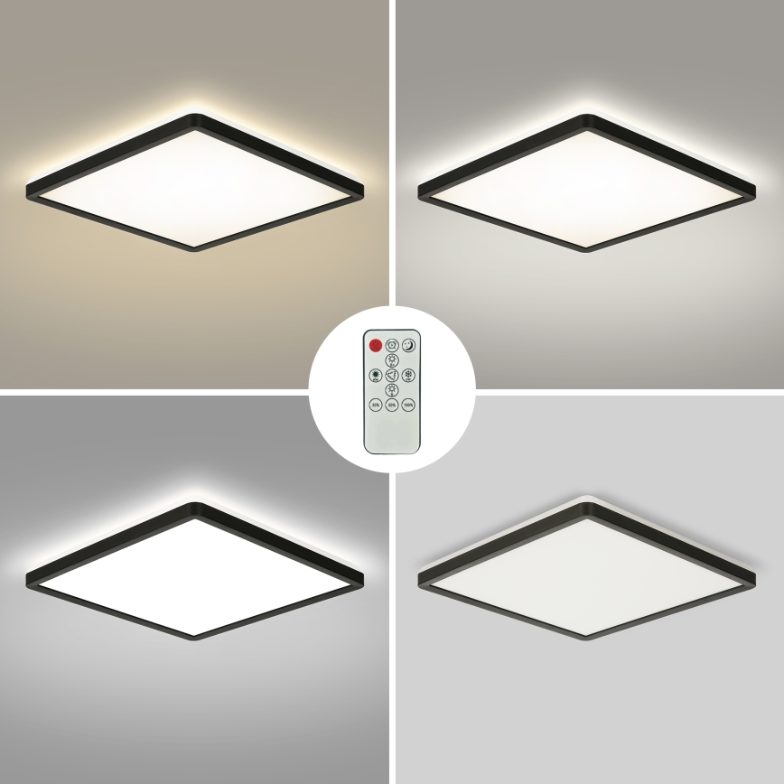 Brilagi - LED stmievateľné stropné svietidlo ULTRA SLIM LED/18W/230V 2700-6500K 30x30 cm čierna + diaľkové ovládanie