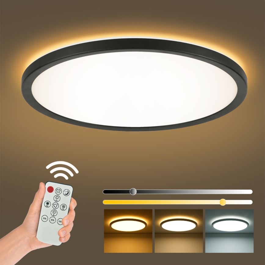 Brilagi - LED stmievateľné stropné svietidlo ULTRA SLIM LED/24W/230V 2700-6500K pr. 42 cm čierne + diaľkové ovládanie