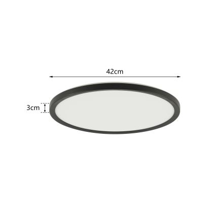 Brilagi - LED stmievateľné stropné svietidlo ULTRA SLIM LED/24W/230V 2700-6500K pr. 42 cm čierne + diaľkové ovládanie