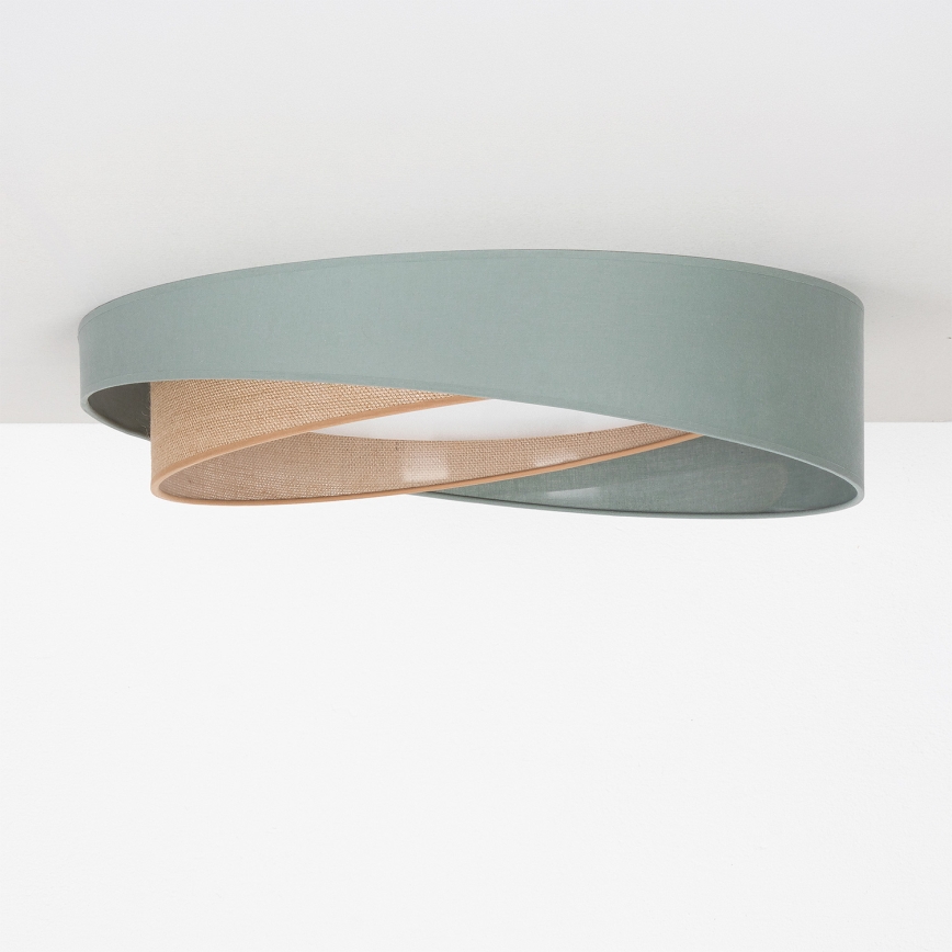 BRILAGI - LED stmievateľné stropné svietidlo VELVET TWIST LED/36W/230V 3000-6000K pr. 65 cm Wi-Fi Tuya Beacon zelená/béžová + diaľkové ovládanie