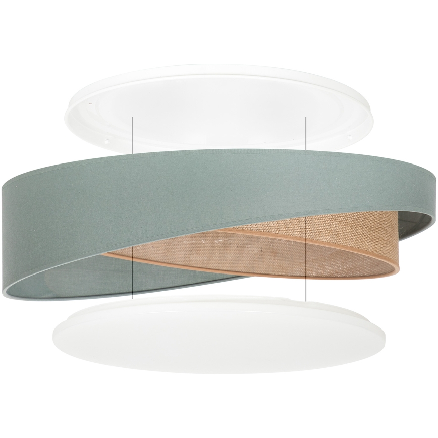 BRILAGI - LED stmievateľné stropné svietidlo VELVET TWIST LED/36W/230V 3000-6000K pr. 65 cm Wi-Fi Tuya Beacon zelená/béžová + diaľkové ovládanie