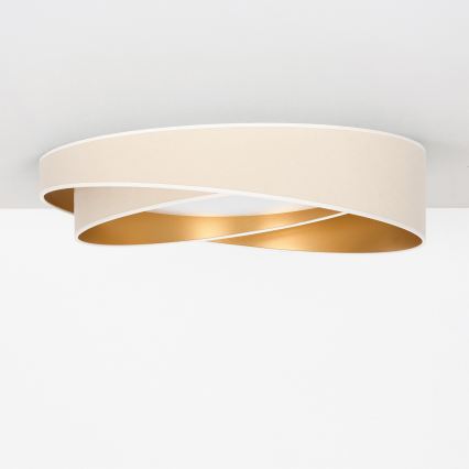 BRILAGI - LED stmievateľné stropné svietidlo VELVET TWIST LED/36W/230V 3000-6000K pr. 65 cm Wi-Fi Tuya Beacon biela/zlatá + diaľkové ovládanie