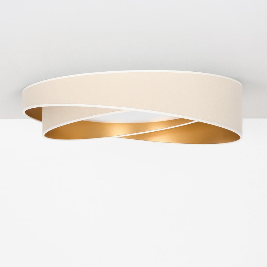 BRILAGI - LED stmievateľné stropné svietidlo VELVET TWIST LED/36W/230V 3000-6000K pr. 65 cm Wi-Fi Tuya Beacon biela/zlatá + diaľkové ovládanie