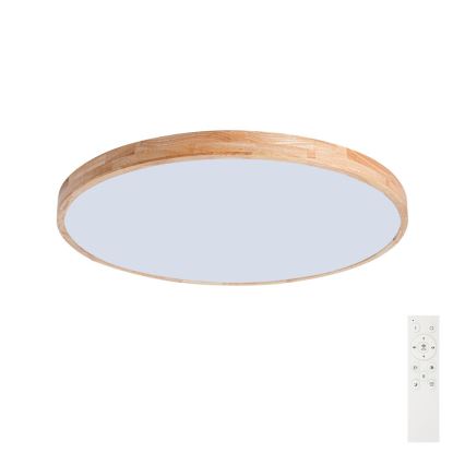 Brilagi - LED stmievateľné stropné svietidlo WOODLINE LED/100W/230V 3000-6000K dub priemer 80 cm + diaľkové ovládanie