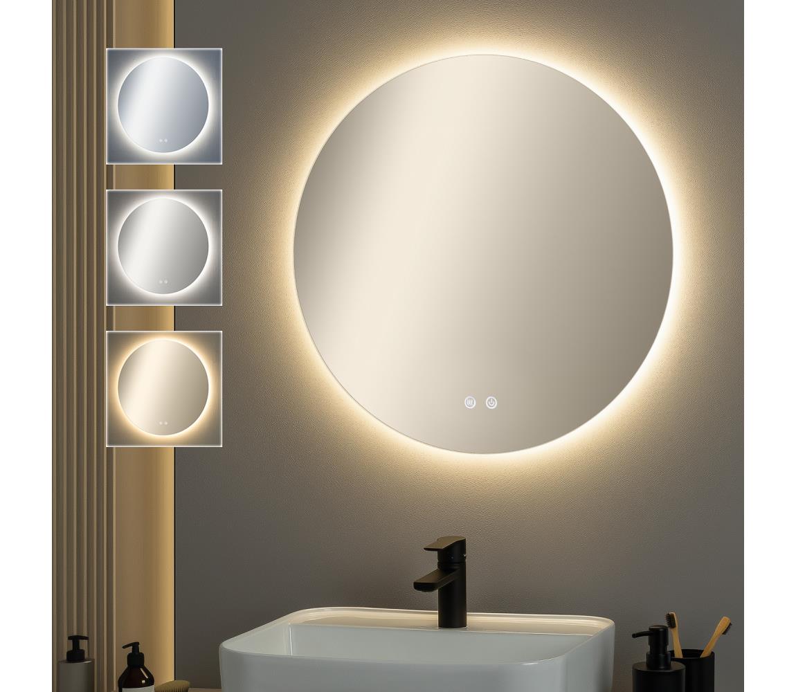 Brilagi - stmievateľné LED vyhrievané zrkadlo s podsvietením DEMI ECO LED/12W/230V priemer 60 cm IP44 FG-GM1109-D-12W