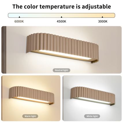 Brilagi - LED stmievateľné nástenné svietidlo FALCON MODERN LED/14W/230V 3000-6000K 40 cm béžové + diaľkové ovládanie