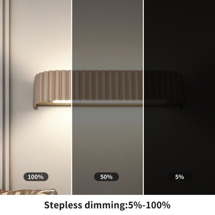 Brilagi - LED stmievateľné nástenné svietidlo FALCON MODERN LED/14W/230V 3000-6000K 40 cm béžové + diaľkové ovládanie