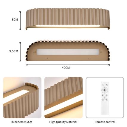 Brilagi - LED stmievateľné nástenné svietidlo FALCON MODERN LED/14W/230V 3000-6000K 40 cm béžové + diaľkové ovládanie