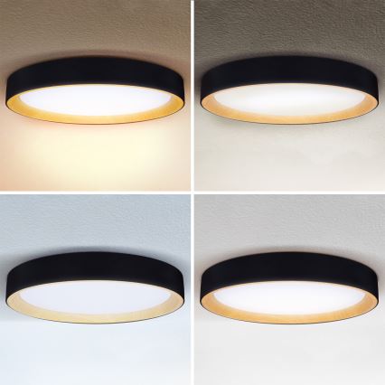 Brilagi - Stmievateľné LED stropné svietidlo LARIOS LED/72W/230V 3000-6500K čierna pr. 59 cm + diaľkové ovládanie