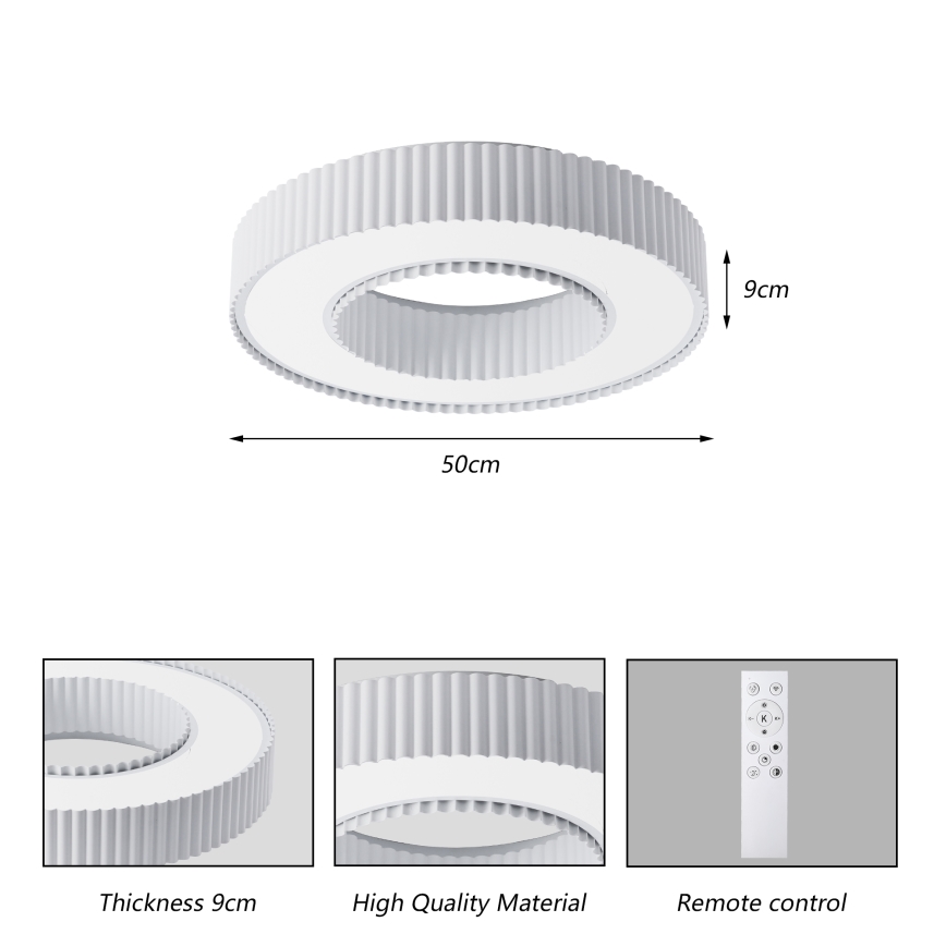 Brilagi - Stropné LED svietidlo LUMIX LED/48W/230V 3000-6000K biele pr. 50 cm + diaľkové ovládanie s možnosťou stmievania