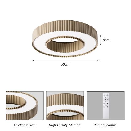 Brilagi - LED stmievateľné stropné svietidlo LUMIX LED/48W/230V 3000-6000K béžové pr. 50 cm + diaľkové ovládanie