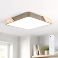 BRILAGI - stmievateľné stropné svietidlo PILANA SQUARE LED/48W/230V 3000-6500K dub/béžová 42x42 cm + diaľkové ovládanie