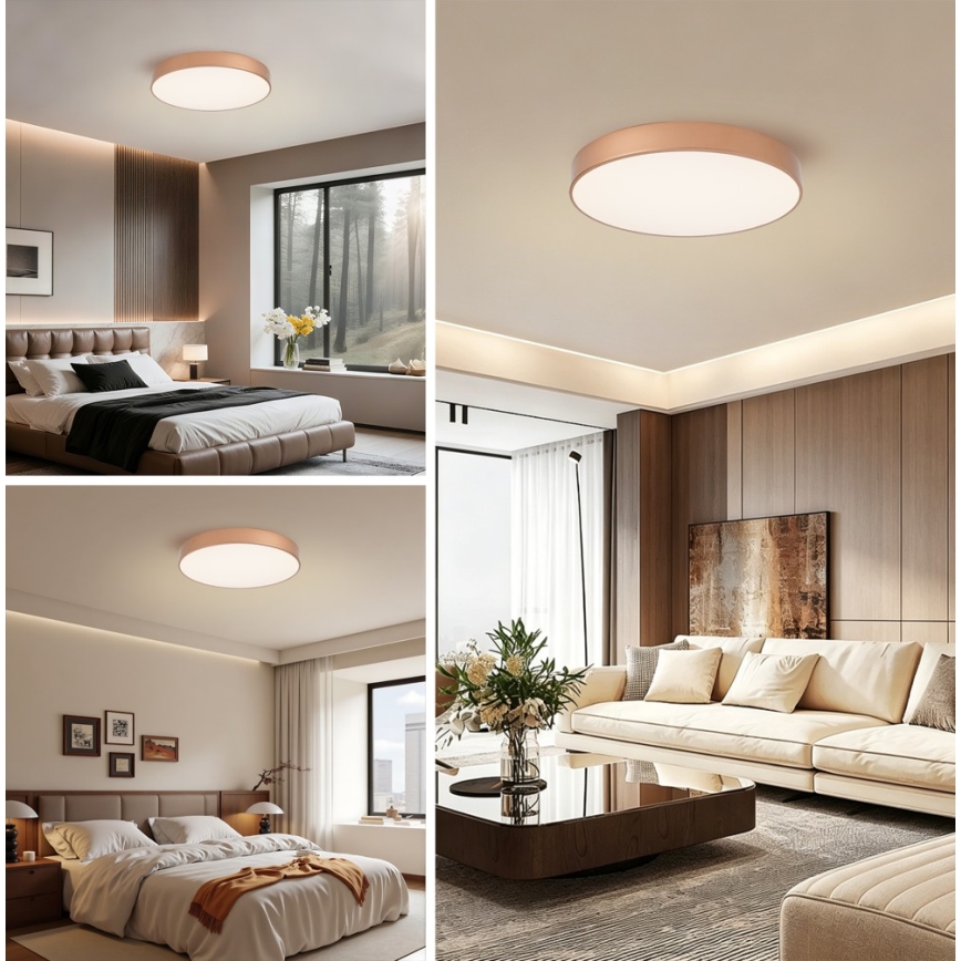 Brilagi - LED stmievateľné stropné svietidlo POOL LED/60W/230V 3000-6000K pr. 50 cm bronzové + diaľkové ovládanie