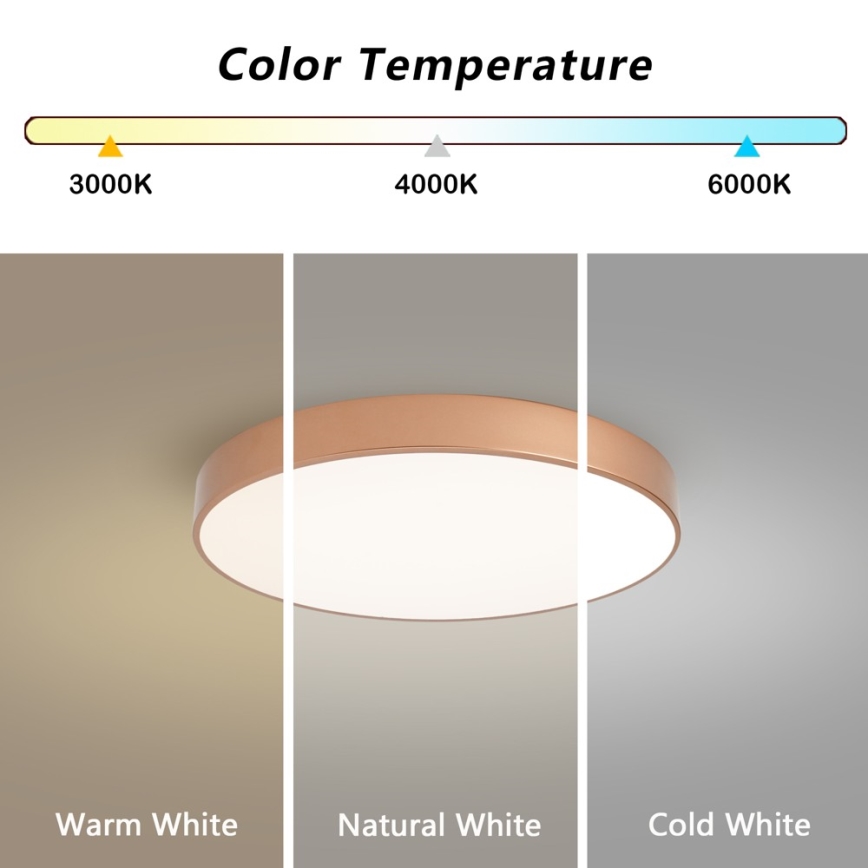 Brilagi - LED stmievateľné stropné svietidlo POOL LED/60W/230V 3000-6000K pr. 50 cm bronzové + diaľkové ovládanie