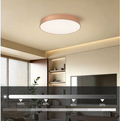 Brilagi - LED stmievateľné stropné svietidlo POOL LED/60W/230V 3000-6000K pr. 50 cm bronzové + diaľkové ovládanie