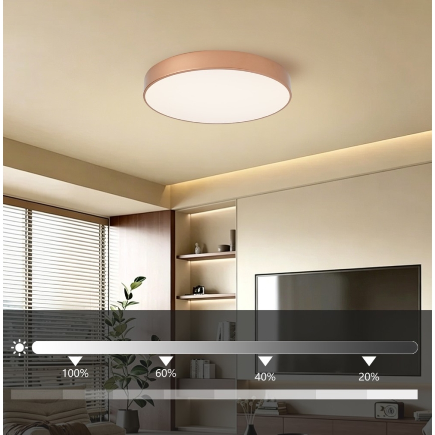 Brilagi - LED stmievateľné stropné svietidlo POOL LED/60W/230V 3000-6000K pr. 50 cm bronzové + diaľkové ovládanie