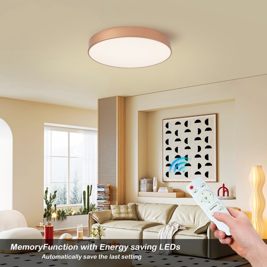 Brilagi - LED stmievateľné stropné svietidlo POOL LED/60W/230V 3000-6000K pr. 50 cm bronzové + diaľkové ovládanie