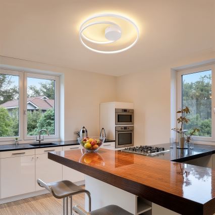 Brilagi - stmievateľné LED stropné svietidlo TWISTER LED/48W/230V 3000-6000K priemer 50 cm biela + diaľkové ovládanie