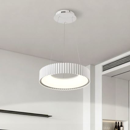 Brilagi - LED stmievateľný závesný luster na lanku FALCON MODERN LED/30W/230V 3000-6000K priemer 40 cm biela + diaľkové ovládanie