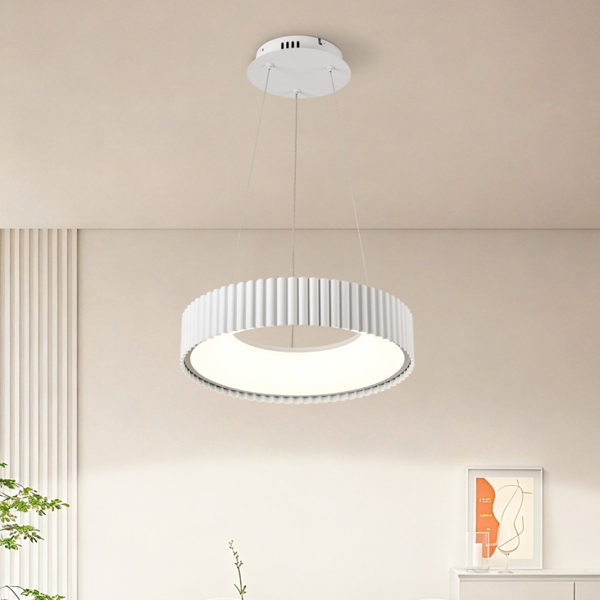 Brilagi - LED stmievateľný závesný luster na lanku FALCON MODERN LED/30W/230V 3000-6000K priemer 40 cm biela + diaľkové ovládanie