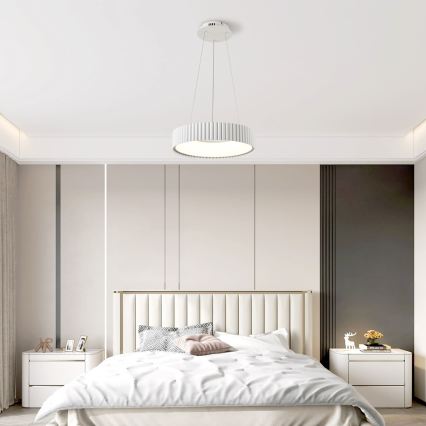 Brilagi - LED stmievateľný závesný luster na lanku FALCON MODERN LED/30W/230V 3000-6000K priemer 40 cm biela + diaľkové ovládanie