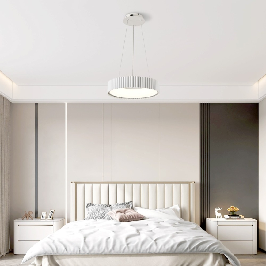 Brilagi - LED stmievateľný závesný luster na lanku FALCON MODERN LED/30W/230V 3000-6000K priemer 40 cm biela + diaľkové ovládanie