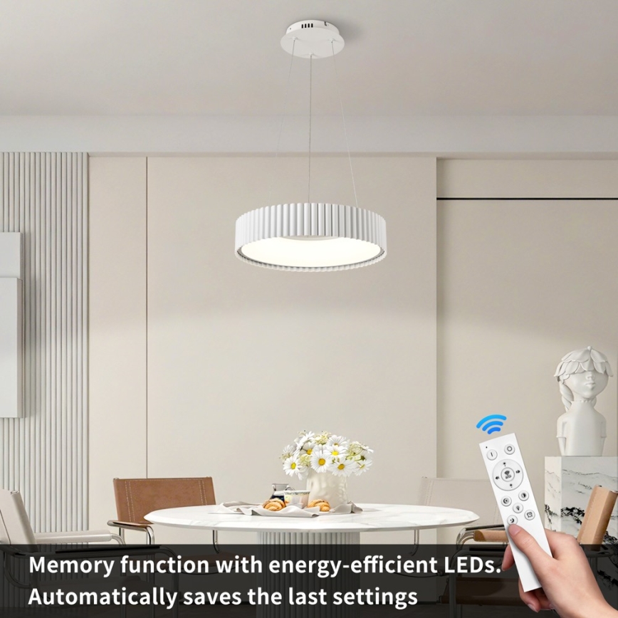 Brilagi - LED stmievateľný závesný luster na lanku FALCON MODERN LED/30W/230V 3000-6000K priemer 40 cm biela + diaľkové ovládanie