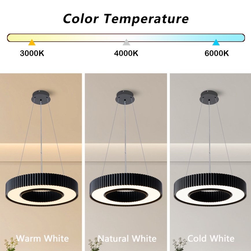 Brilagi - stmievateľný LED luster na lane LUMIX LED/48W/230V 3000-6000K čierny, priemer 50 cm + diaľkové ovládanie